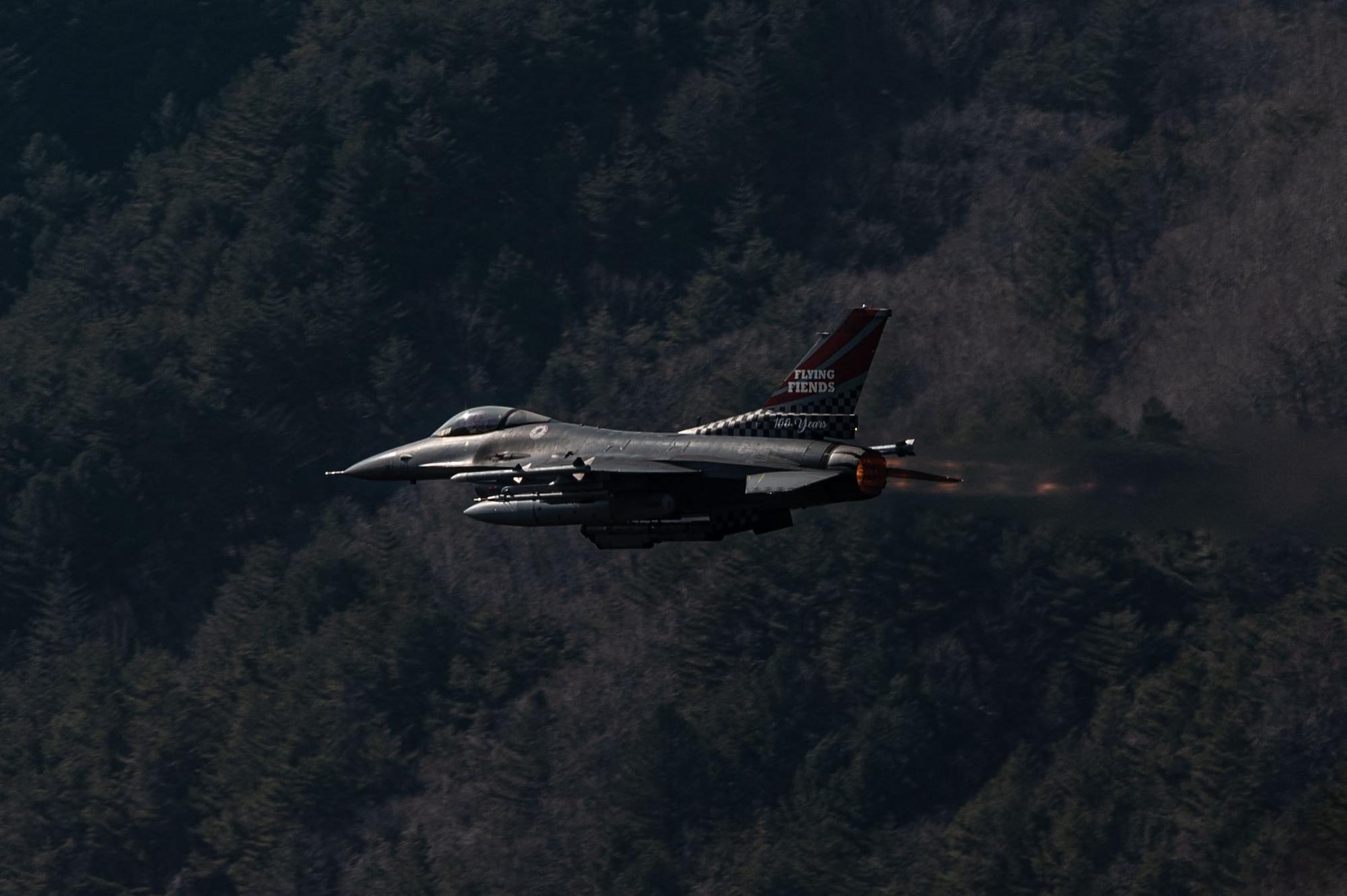 An F-16 Fighting Falcon approaches a target during a CSART Exercise at Pilsung Range, Republic of Korea, Mar. 30, 2022