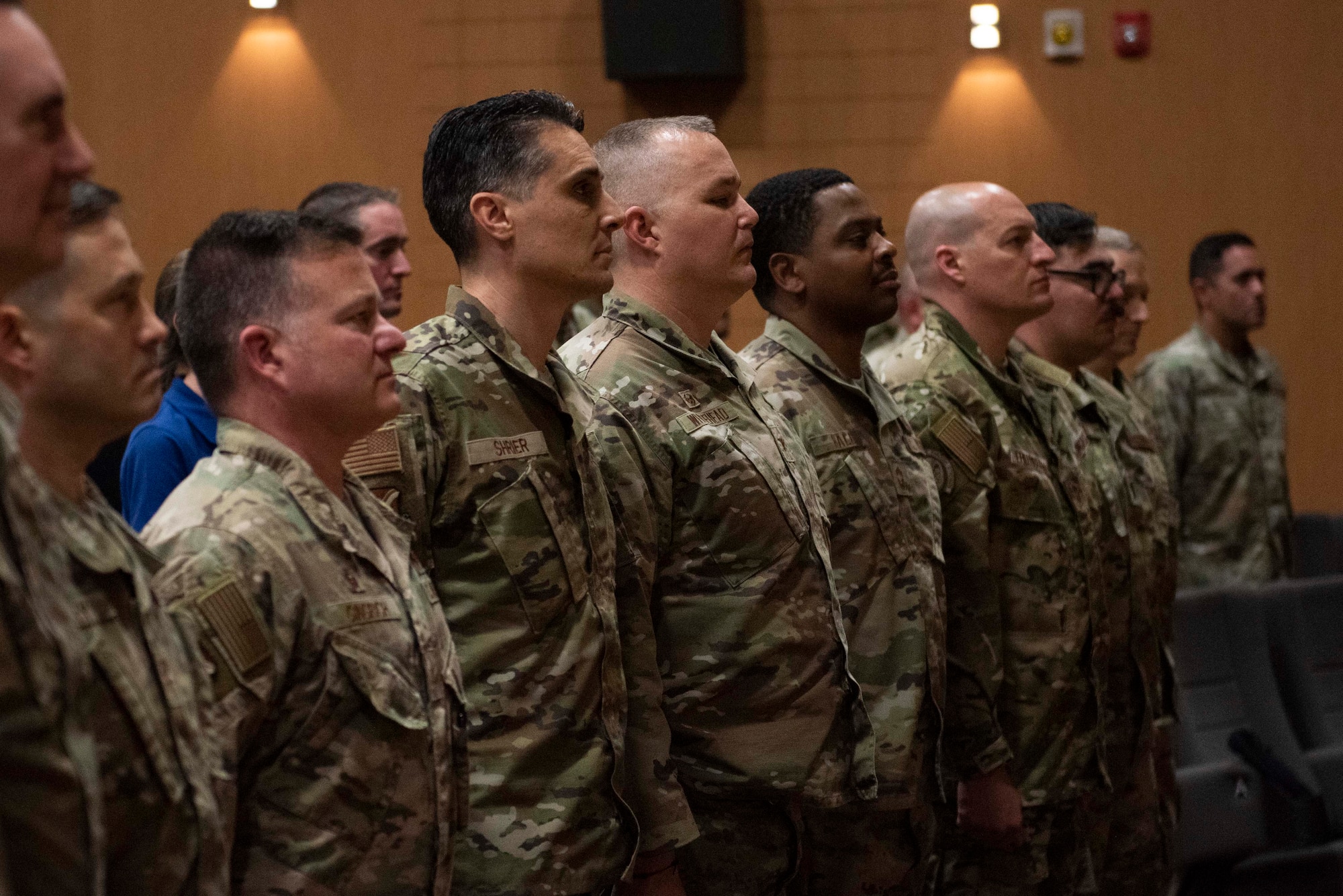 Airmen stand during retirement ceremony