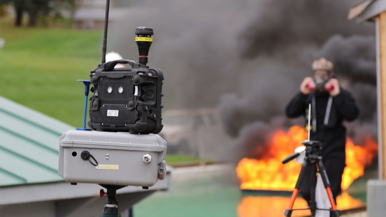 The aerial drone is a new means of capturing these measurements, and the U.S. Coast Guard has also deployed traditional ground sensors to compare with the readings from the aerial drone. CRREL is one of the few federal agencies with the knowledge, permissions, licenses and facilities to accommodate in situ burns.
