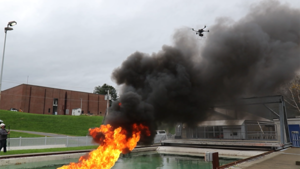 The aerial drone is a new means of capturing these measurements, and the U.S. Coast Guard has also deployed traditional ground sensors to compare with the readings from the aerial drone. CRREL is one of the few federal agencies with the knowledge, permissions, licenses and facilities to accommodate in situ burns.