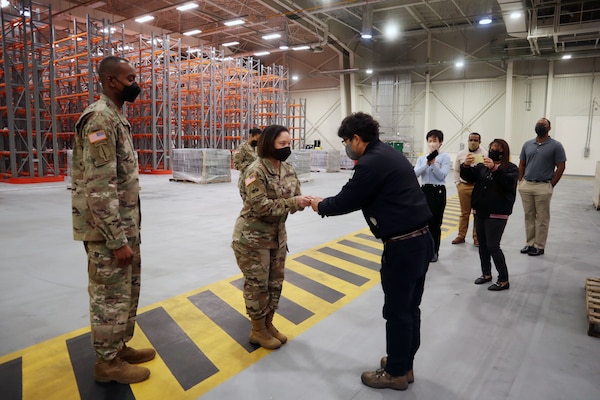 DLA Distribution Korea hosts 403rd Army Field Support Brigade for new warehouse tour