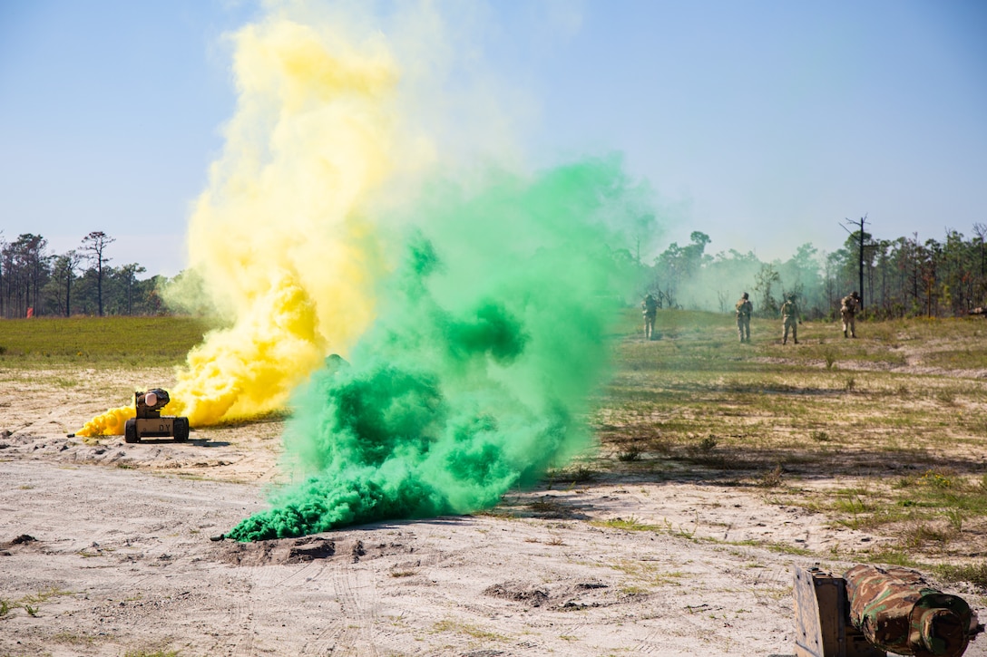 Marine Raiders conduct assaults as a Marine special operations company in Jacksonville, N.C., Oct. 1, 2021. The training gave the Marine Raiders an opportunity to work together as a company sized element before conducting team level training. (U.S. Marine Corps photo by Cpl. Ethan Green)
