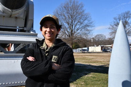 IMAGE: Lt. Sasha Barnett, a Naval Surface Warfare Center Dahlgren Division systems engineer who supports the High Energy Laser Integrated Optical Infrared Surveillance program, is a Naval Post Graduate Meyer Scholar.