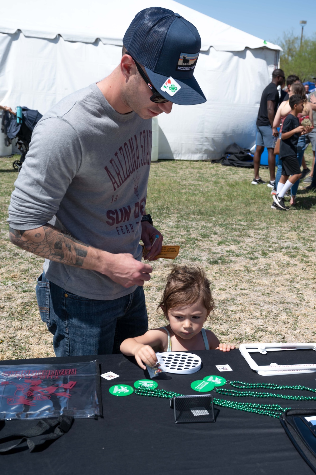 Airmen from the 162nd Wing enjoy time with their families during the 2022 Wing Family Day festivities held Pima Community College’s Desert Vista Campus on April 3.
