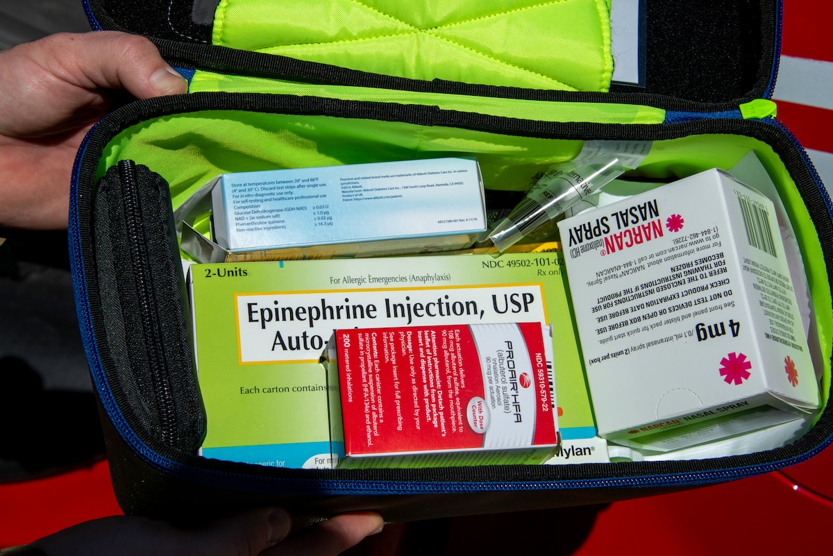 A pouch of medication is shown