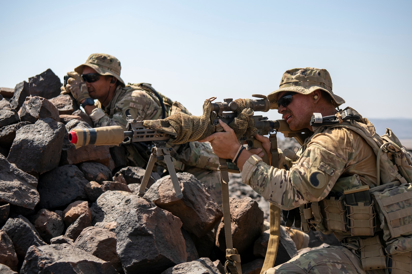 Soldiers practice using sniper skills to dispose of explosives