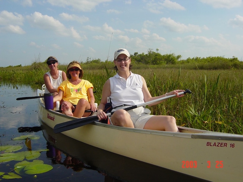 During her time with the Corps, Kim Taplin made many lifetime friends. Here, she is with Cheryl Ullrich and Tambour Eller during a teambuilding exercise.