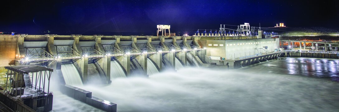 Ice Harbor Lock and Dam, located on the lower Snake River near Pasco, Washington, was the first of the Lower Snake River Dams to be constructed. The first three of its hydro-turbine units were brought online in 1961, with three additional units coming online in 1976.