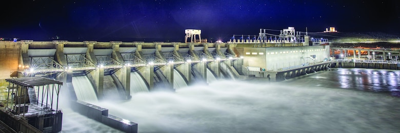 Ice Harbor Lock and Dam, located on the lower Snake River near Pasco, Washington, was the first of the Lower Snake River Dams to be constructed. The first three of its hydro-turbine units were brought online in 1961, with three additional units coming online in 1976.