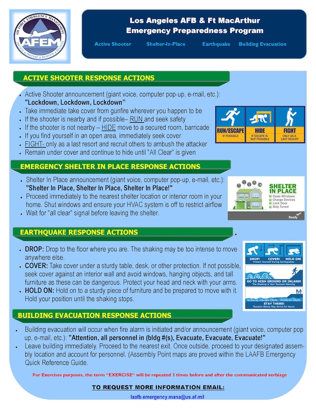 Los Angeles AFB to Conduct Emergency Response Exercise