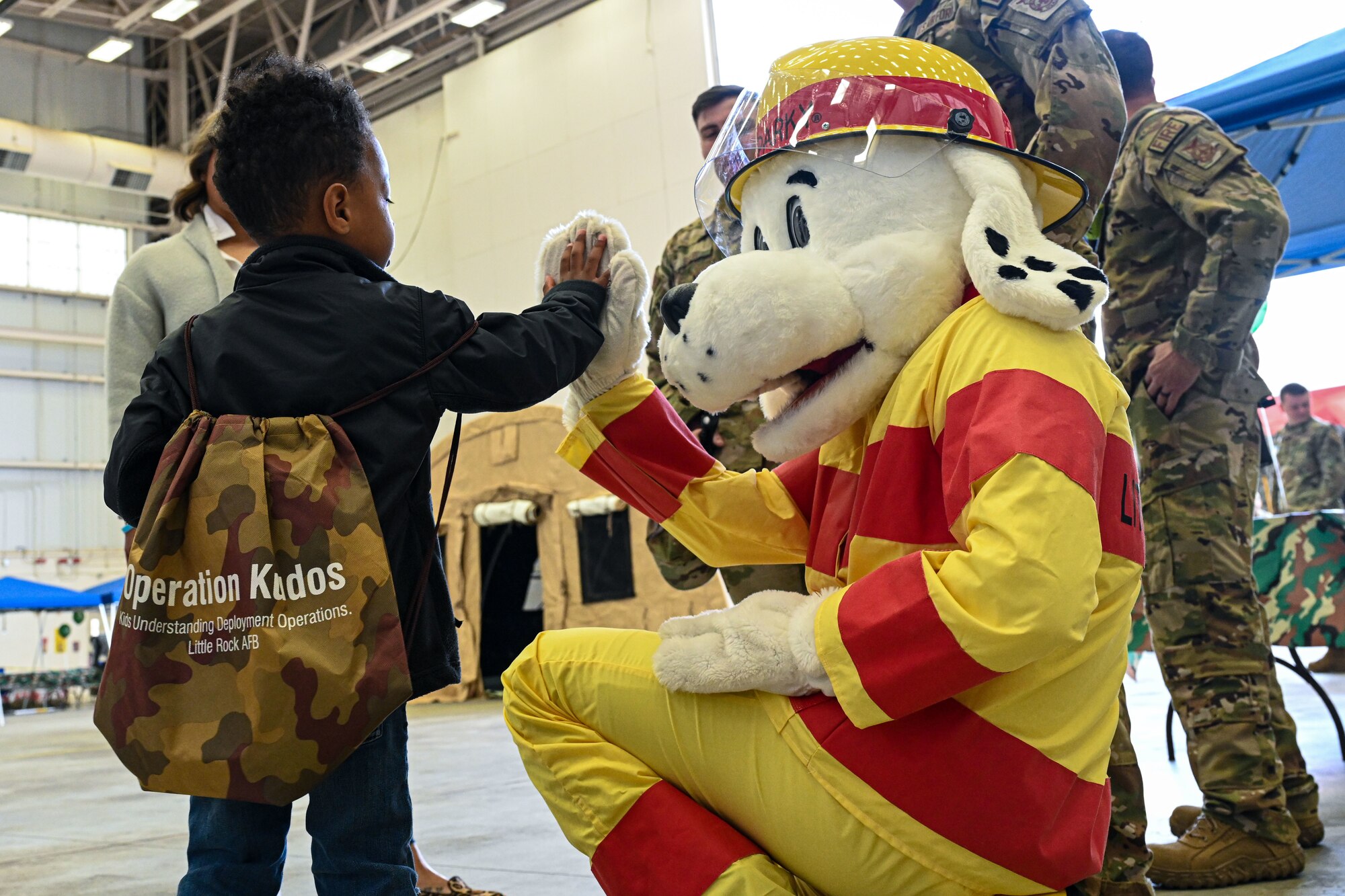 Davis Takeyama, 3, participates in a Kids Understanding Deployment Operations event