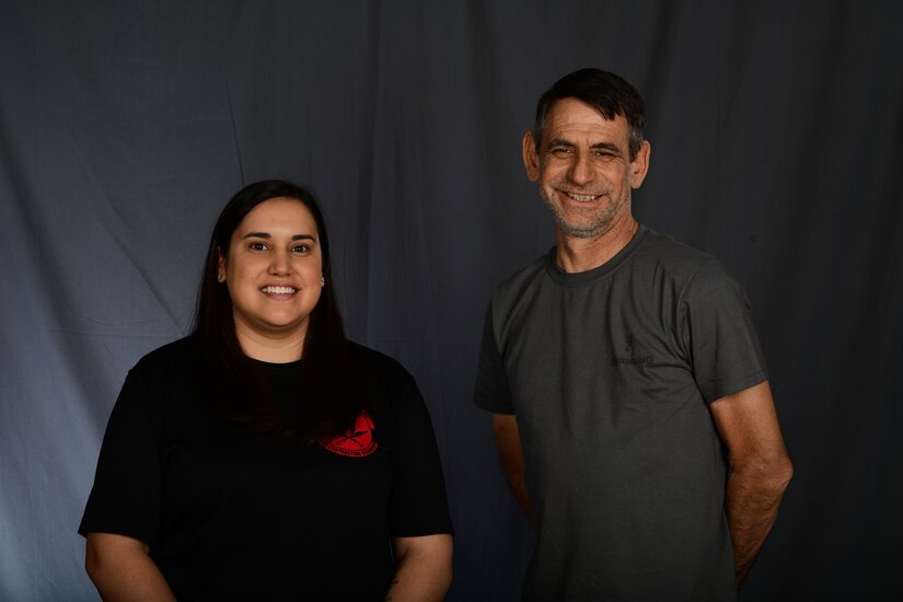 U.S. Air Force Staff Sgt. Katelyn Lauzon and retired U.S. Air Force Master Sgt. Joseph Nemedy