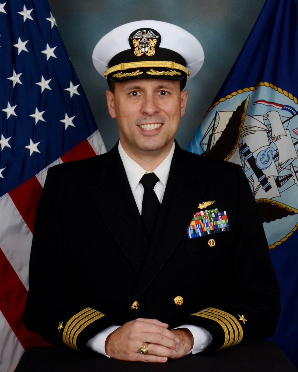 Official studio portrait of Capt. Chris M. Purcell, executive officer, USS Wasp (LHD) 1