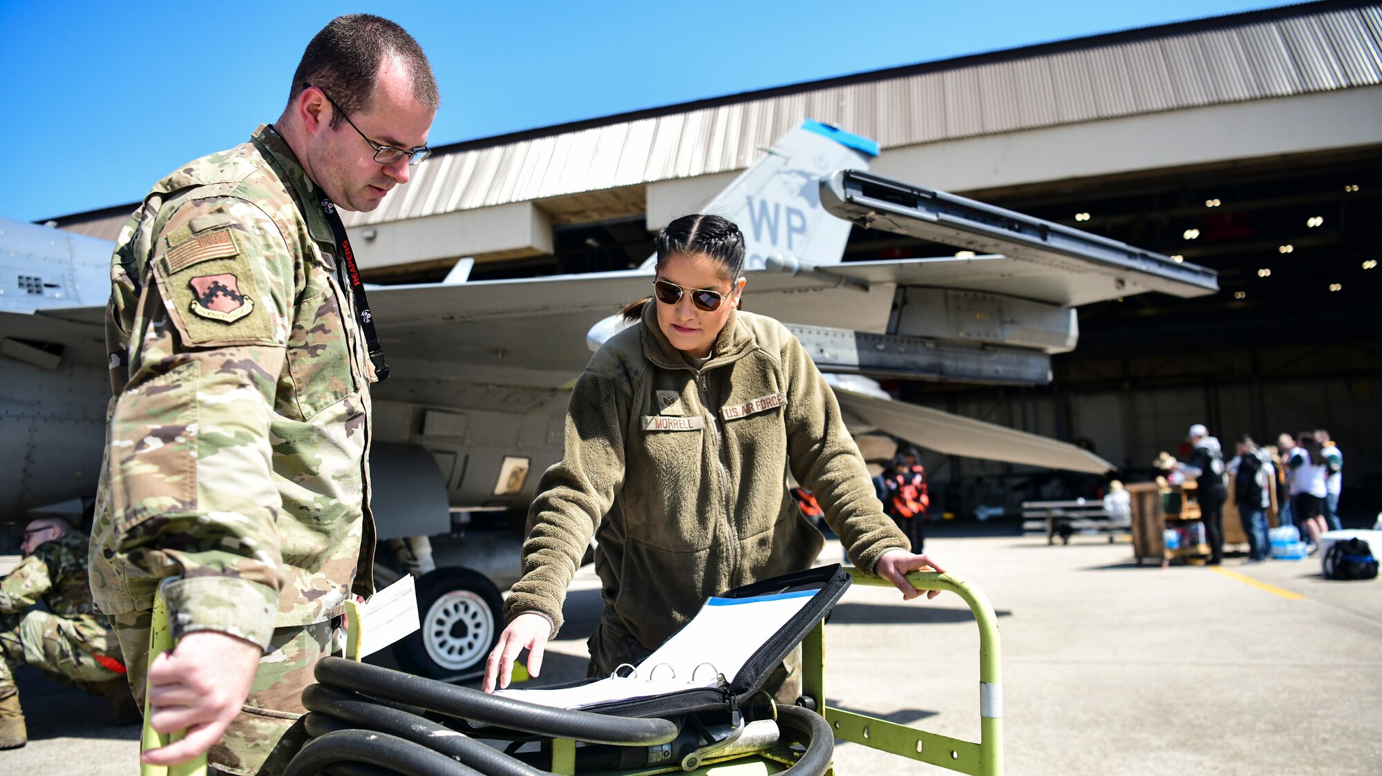 Airmen participate in a maintenance competition.
