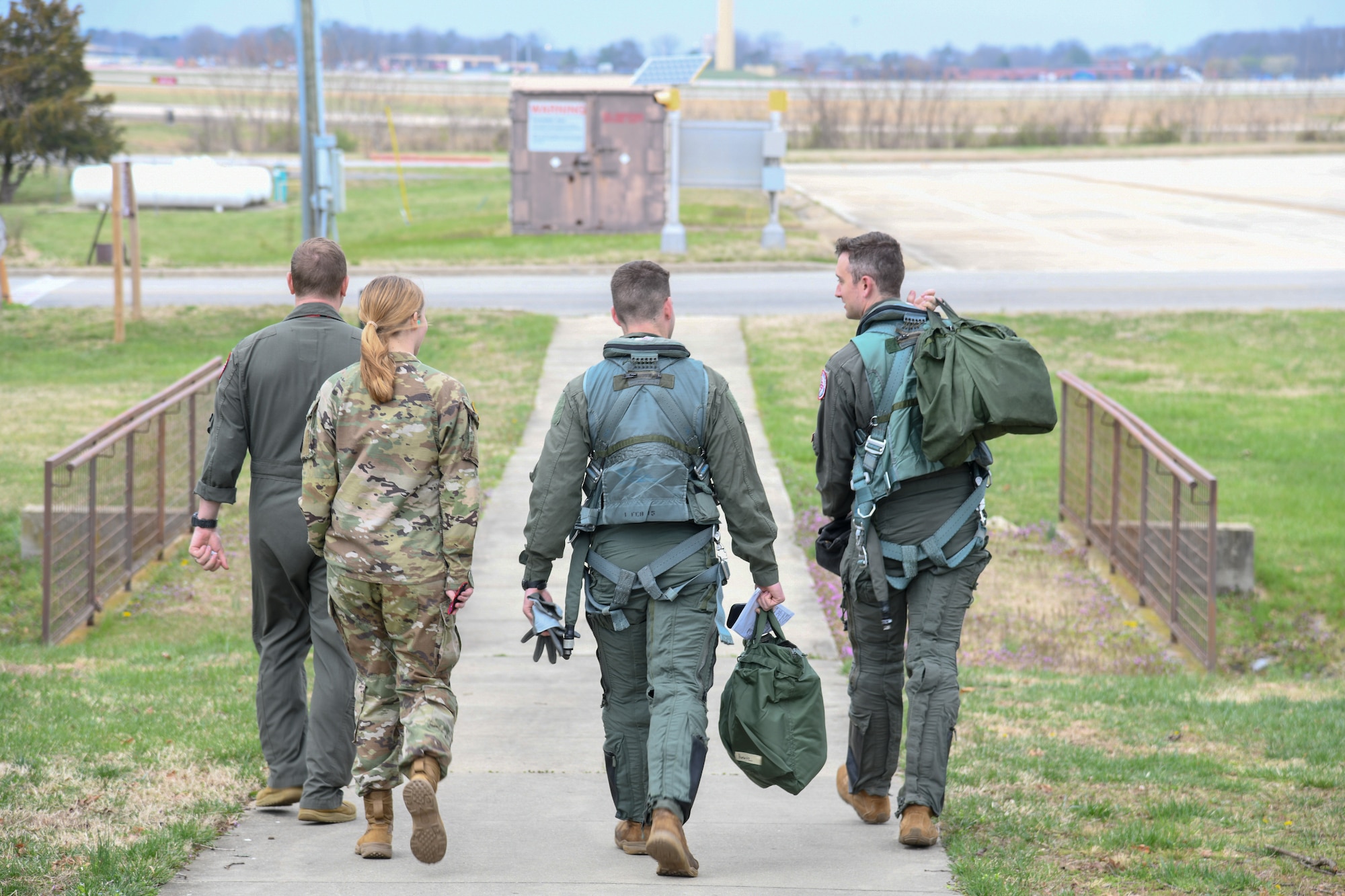 Cadets from the Georgetown University Army ROTC program, also known as the Hoya Battalion, visited Joint Base Andrews, March 31, 2022. They were fitted for flight equipment and flew in the backseat of F-16s from the 113th Wing, D.C. Air National Guard.