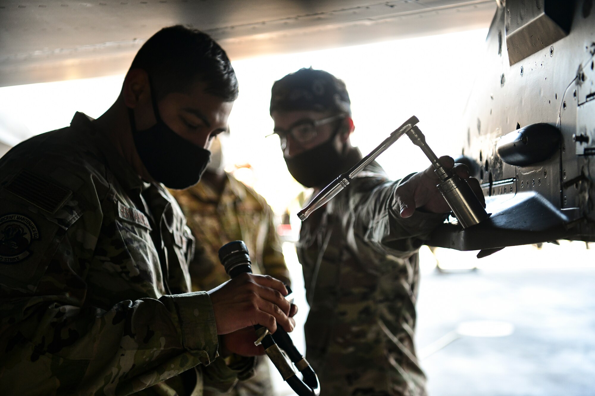 Airmen participate in a maintenance competition.