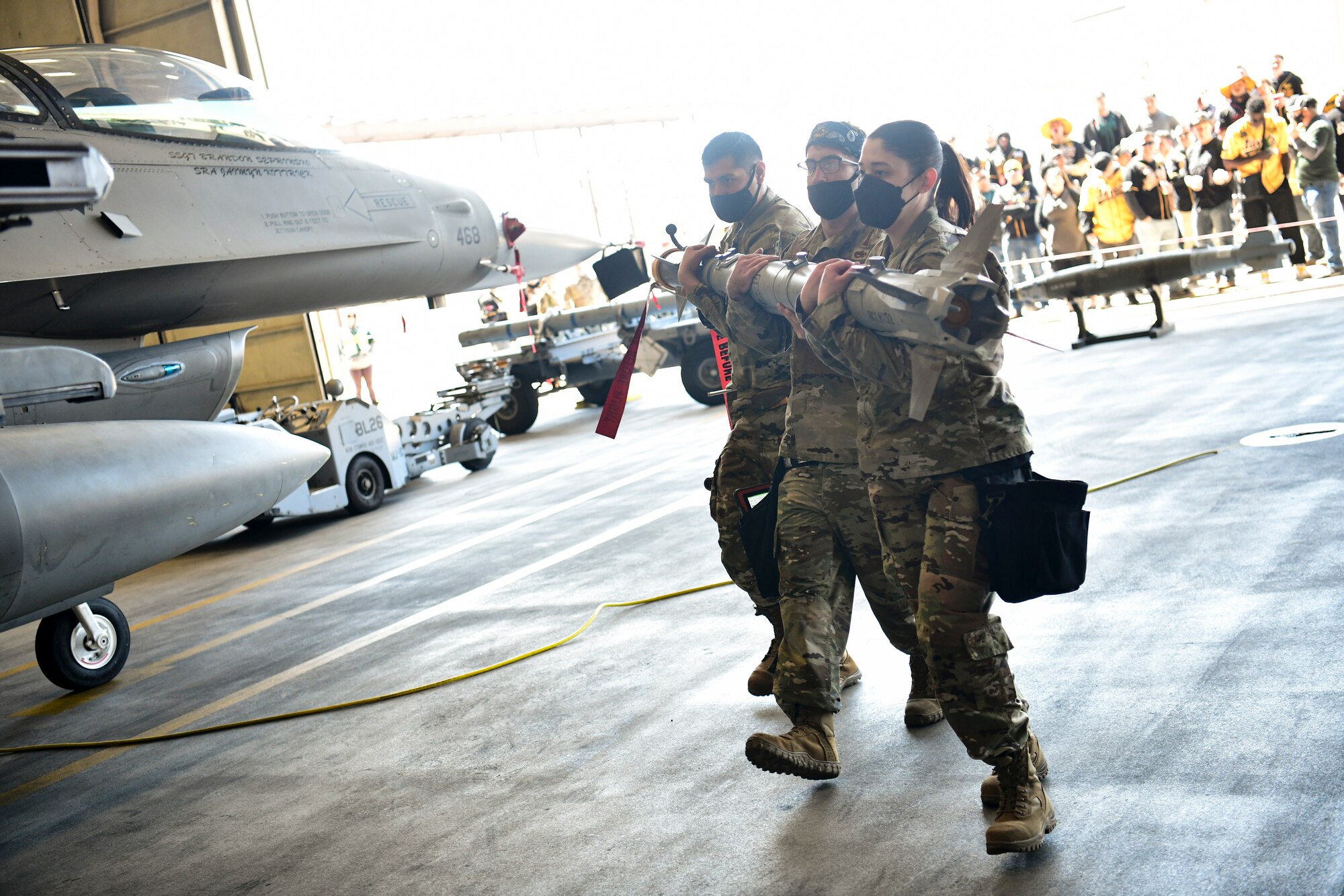 Airmen participate in a maintenance competition.