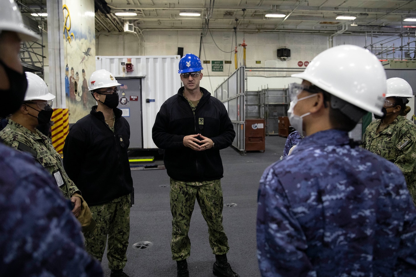 220405-N-MM501-1224 YOKOSUKA, Japan (April 5, 2022) Sailors assigned to the U.S. Navy’s only forward-deployed aircraft carrier USS Ronald Reagan (CVN 72) provide subject matter expert presentations to Japan Maritime Self-Defense Force and U.S. Navy Sailors during a tour of the ship during the U.S. 7th Fleet Sailor of the Year Week, April 5. U.S. 7th Fleet conducts forward-deployed naval operations in support of U.S. national interests in the Indo-Asia-Pacific area of operations. As the U.S. Navy’s largest numbered fleet, 7th Fleet interacts with 35 other maritime nations to build maritime partnerships that foster maritime security, promote stability, and prevent conflict. (U.S. Navy photo by Mass Communication Specialist 2nd Class Shannon Burns)