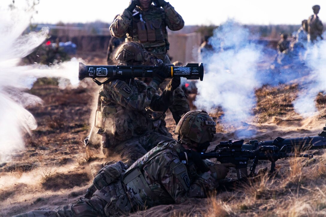 Soldiers conduct live-fire training.