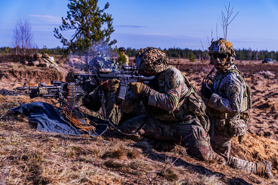 Soldiers conduct live-fire training.