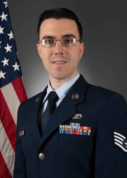 Official photo of SrA Michael Ferrante, Saxophonist with Heritage of America Band, Joint Base Langley Eustis, Hampton, VA