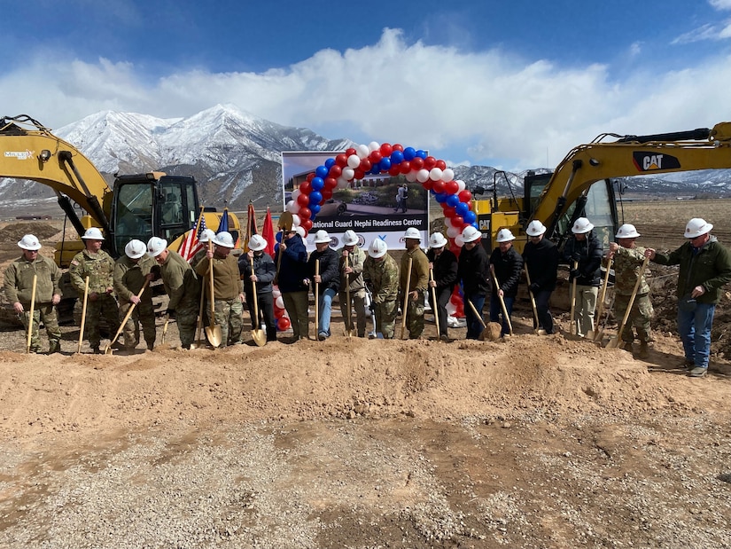 Utah National Guard leadership joined community partners in a groundbreaking ceremony for the Nephi Readiness Center Mar. 10, 2022, in Nephi, Utah.