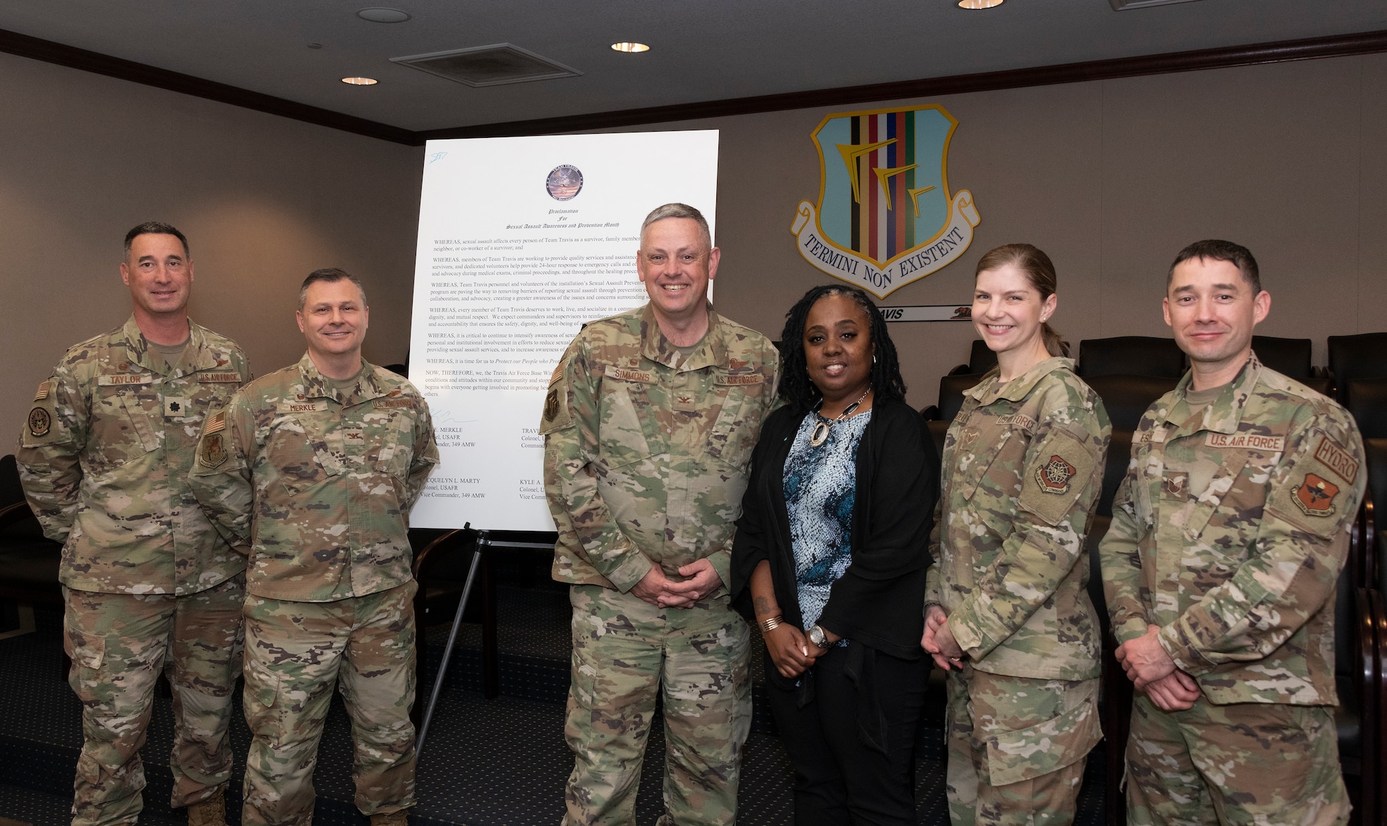 Airmen pose for a photo