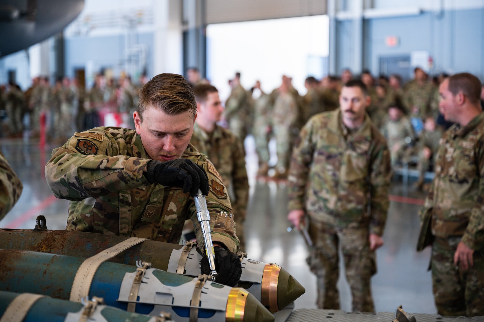 Weapons load crews compete by loading munitions onto their respective aircraft while being judged on speed, safety and accuracy.