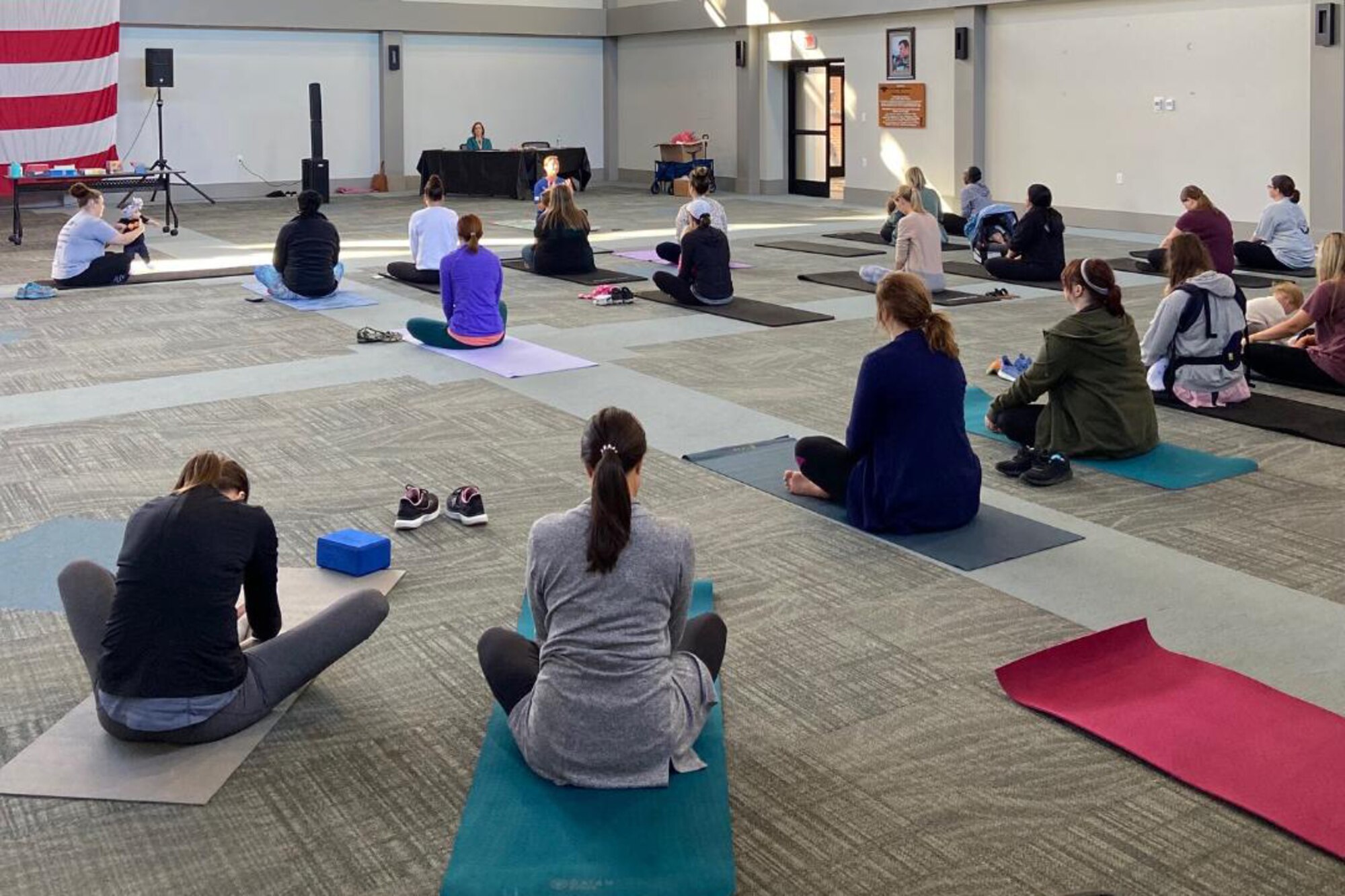 Photo of Key spouses stretching