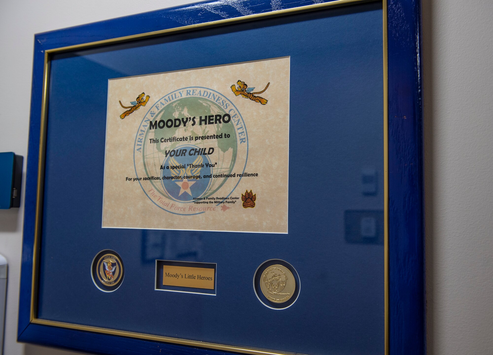 certificate on a wall