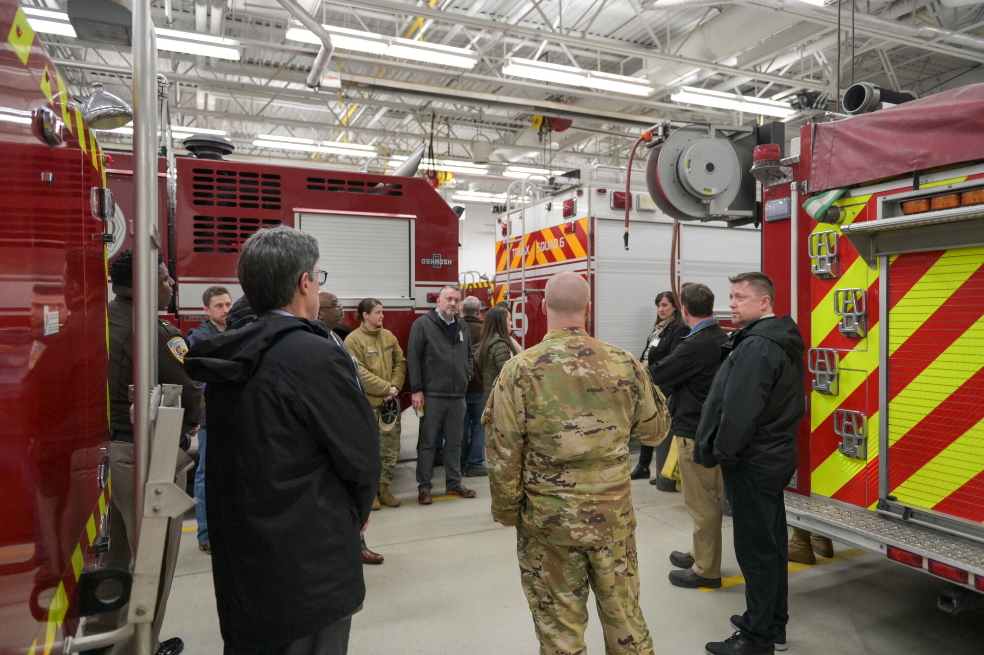 Local community leaders tour the 115th Fighter Wing, Madison, Wisconsin April 6, 2022 during an event commemorating their new role as Honorary Commanders. The Honorary Commander Program was developed to allow local community and business leaders and opportunity to gain insight into the fighter wing's mission and overall U.S. Air Force way of life. (U.S. Air National Guard photo by Staff Sgt. Cameron Lewis)