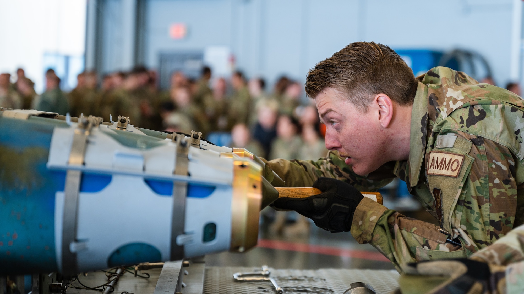 Weapons load crews compete by loading munitions onto their respective aircraft while being judged on speed, safety and accuracy.