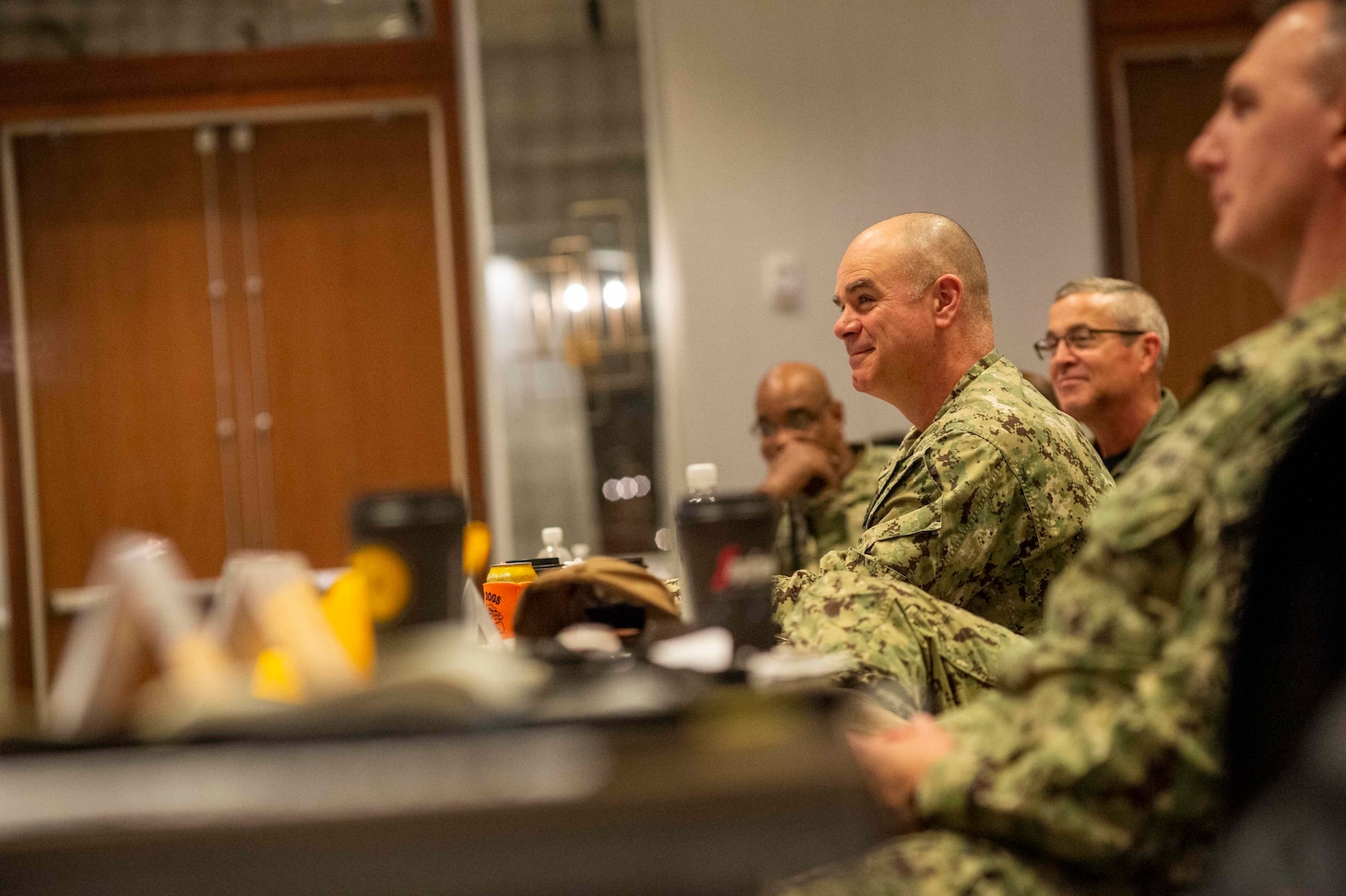 Sailors listen to a panel of speakers during the first-ever Naval Surface Force Diversity, Equity, and Inclusion Summit (DEI) Symposium.