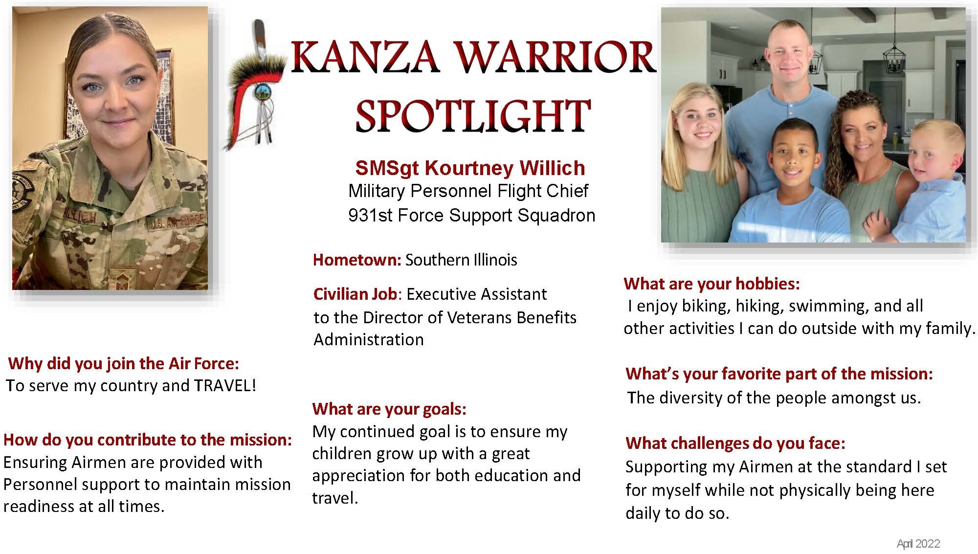 KANZA Warrior Spotlight April 2022