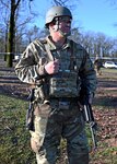 Tech. Sgt. Gary Roy, 157th Civil Engineer Squadron, 157th Air Refueling Wing, New Hampshire Air National Guard, peers downrange during a pistol match during the 51st Winston P. Wilson Pistol and Rifle Championships, March 31, 2022, at Camp Robinson, Arkansas.