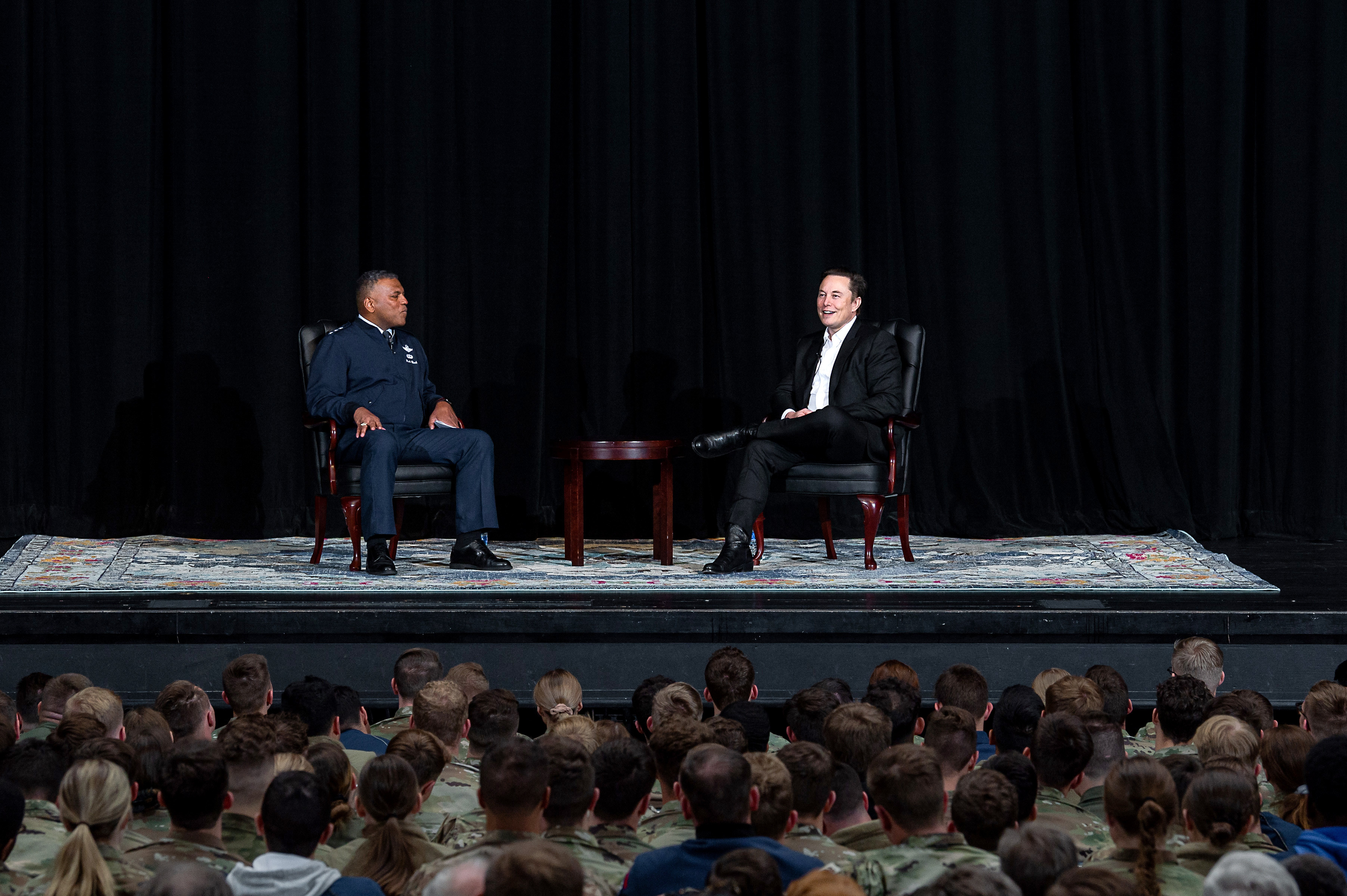 Elon Musk urges cadet researchers to keep innovating, make rocket