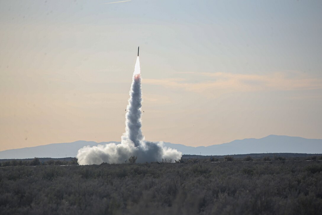 U.S. Marines launch a High Mobility Artillery Rocket System during Weapons and Tactics Instructor (WTI) course 2-22 at Dugway Proving Ground, Dugway, Utah, April 6, 2022.