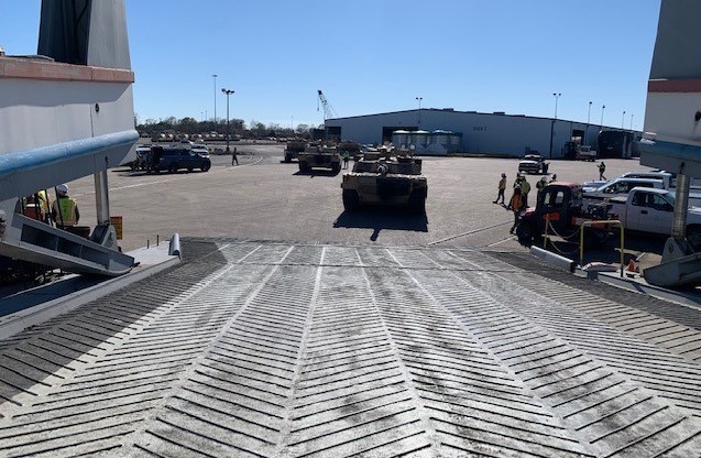 Military Sealift Command in March chartered MV Cape Washington (T-AKR 9961) to load U.S. Army cargo at the Port of Beaumont in Texas and embarked two tactical advisors (TACADs) to oversee the voyage to Europe in support of Operation Atlantic Resolve.