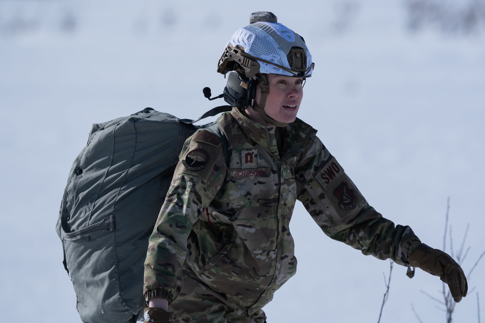Photo of an Airman after a jump at Geronimo Drop Zone