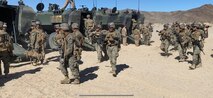 Assault Amphibian Unit Leaders (AAUL) Course co-training with the Infantry Officer’s Course (IOC) conducting pre-combat checks and inspections for the Mechanized Assault Course (MAC). This is the first time IOC has had ACVs to utilize during training.