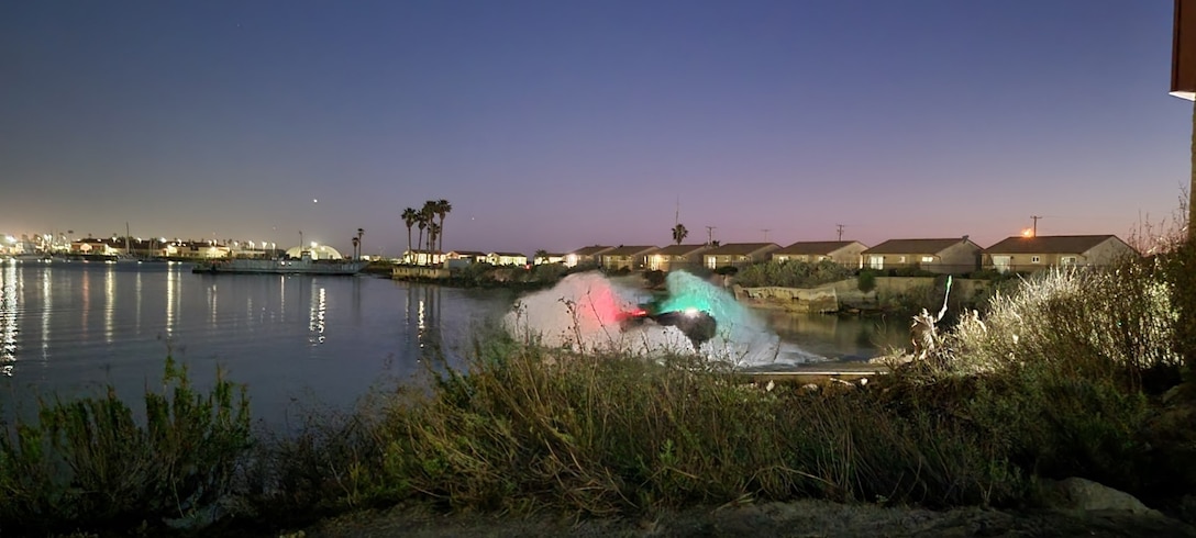 Training and Instructor Company conducts night splashes in the Del Mar Boat Basin to enhance the Instructor’s ability and proficiency on the amphibious combat vehicle (ACV) in preparation for the upcoming POI.