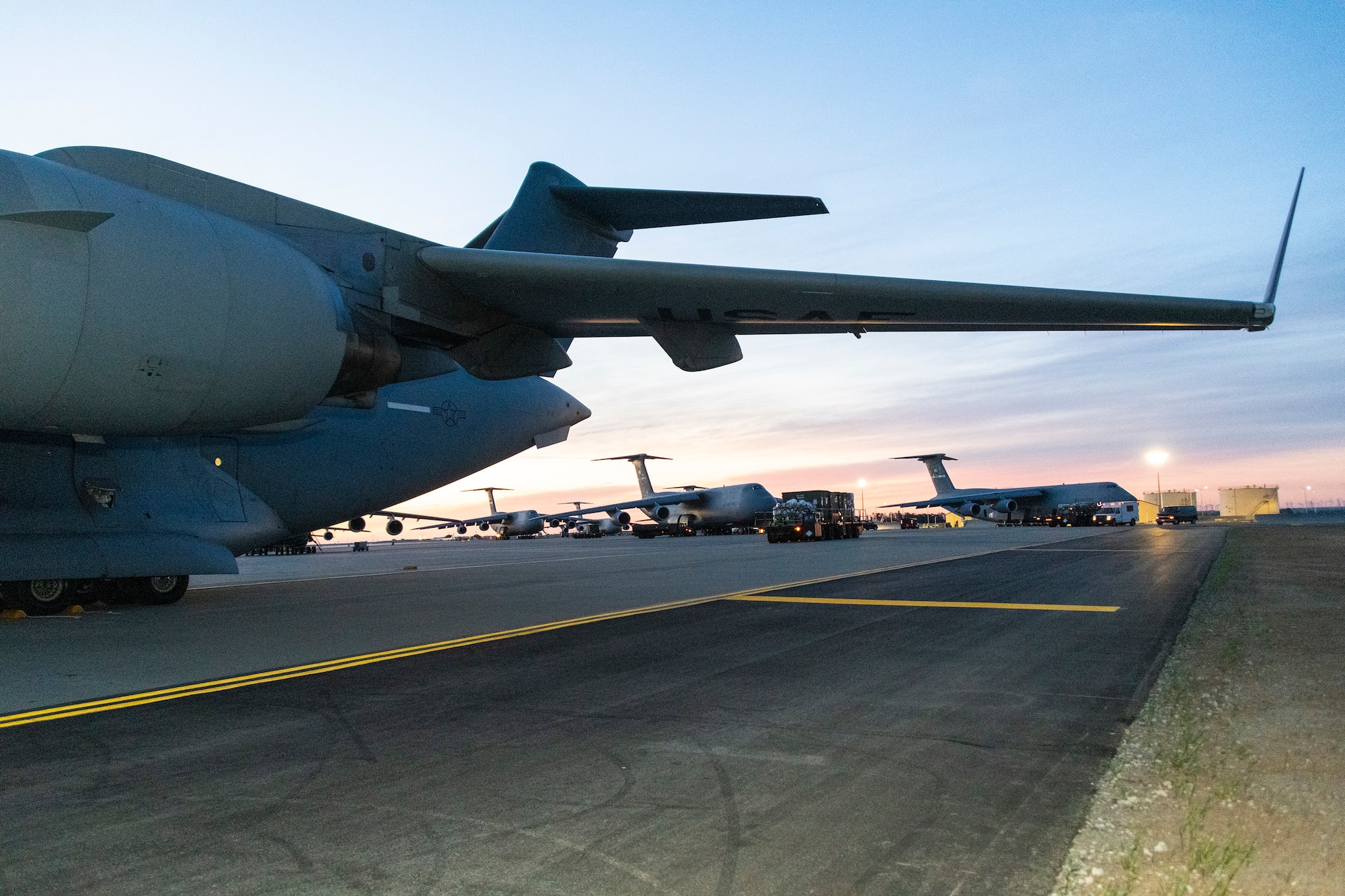 airplanes sitting on the flight line