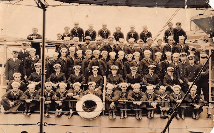 Officers & crew of Coast Guard Destroyer BEALE
