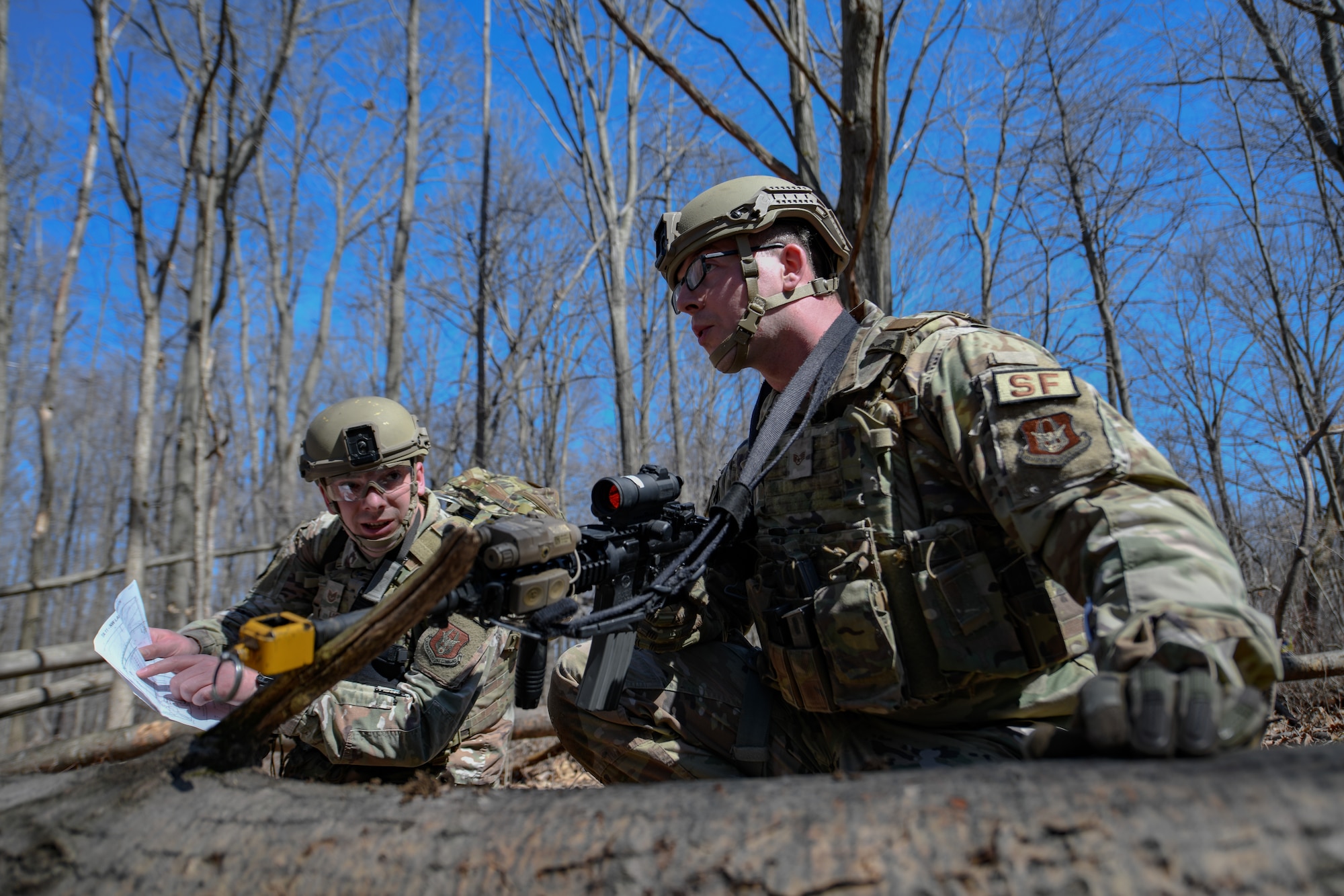 Air Force Reserve Command Defenders assigned to the 446th Security Forces Squadron, Joint Base Lewis-McChord, Washington, completed the two-week Integrated Defense Leadership Course, based at YARS and using training grounds at CJAG, in March 2022.