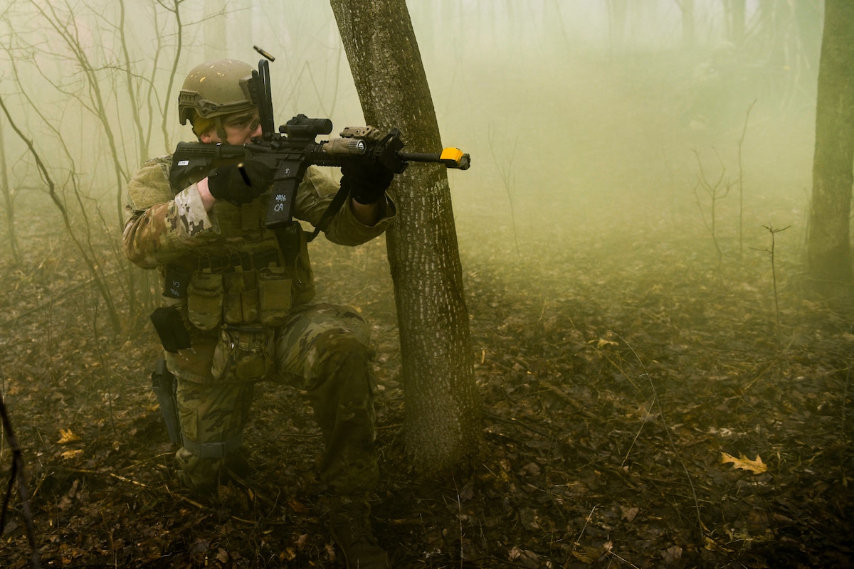 Air Force Reserve Command Defenders assigned to the 446th Security Forces Squadron, Joint Base Lewis-McChord, Washington, completed the two-week Integrated Defense Leadership Course, based at YARS and using training grounds at CJAG, in March 2022.
