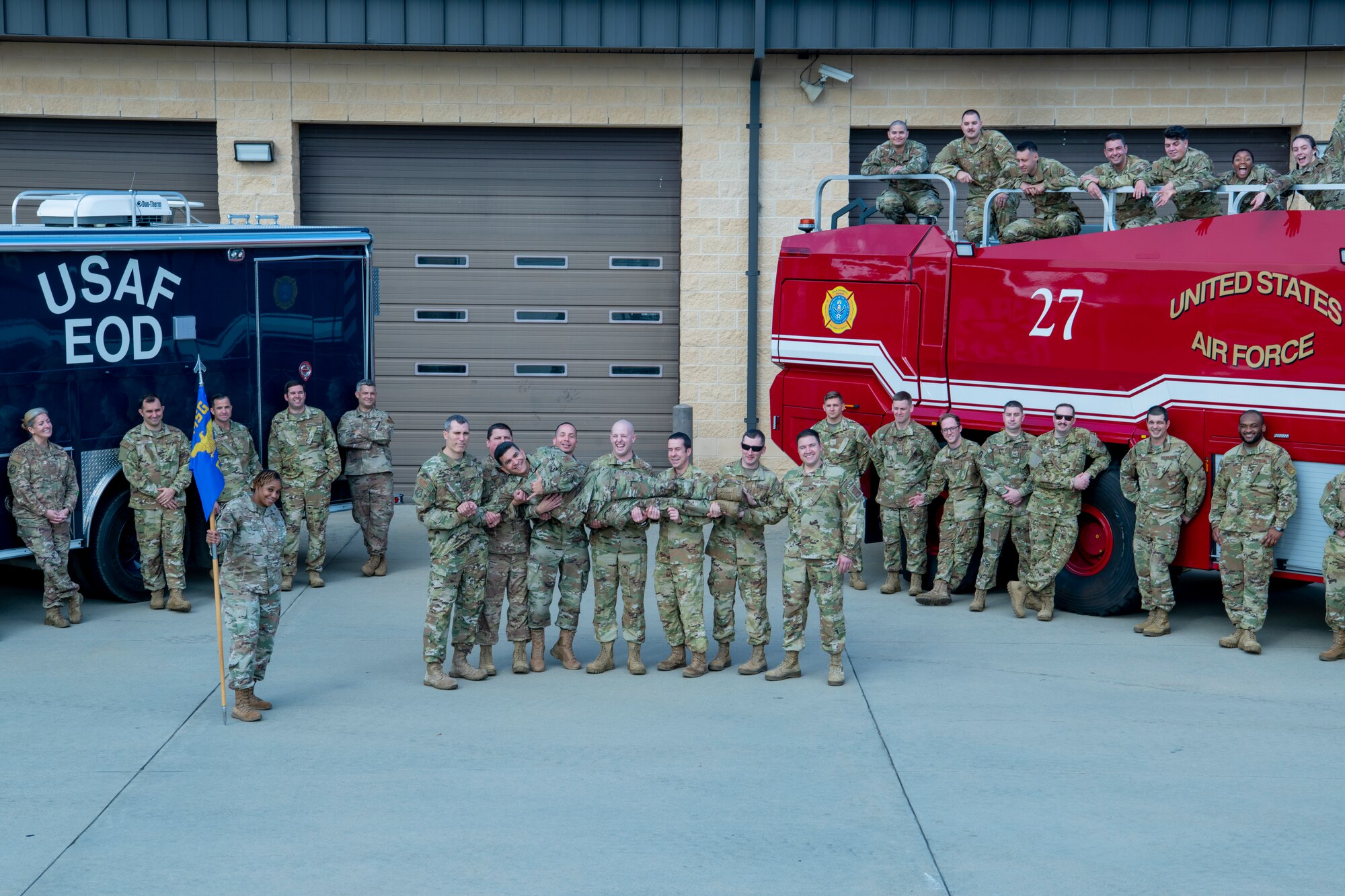 Chief Master Sgt. Adam Matas retiring Chief of Civil Engineer Flight.