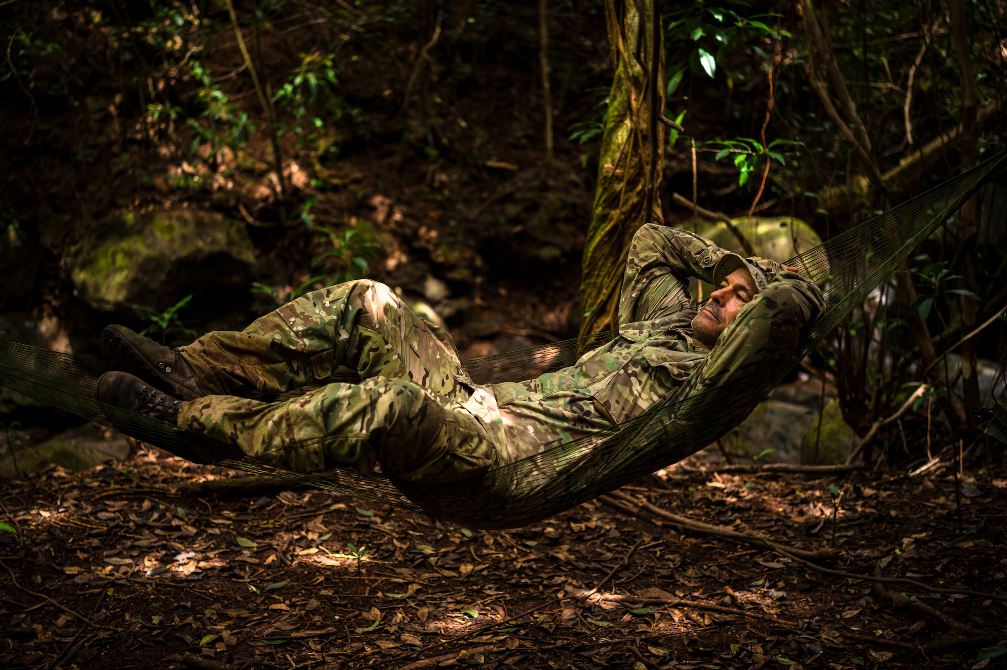 Photo of man on a hammock