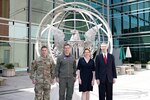 Ms. Rebecca Hersman is welcomed as the new Director of the Defense Threat Reduction Agency on April 11,2022. Seen in the photo left to right: CSM Brant Syrigh, Rear Admiral Ryan Scholl,  DTRA Director Ms. Rebecca Hersman and Acting Director Dr. Rhys Williams. ( Photo: Sunghee Chon, DTRA Photographer).