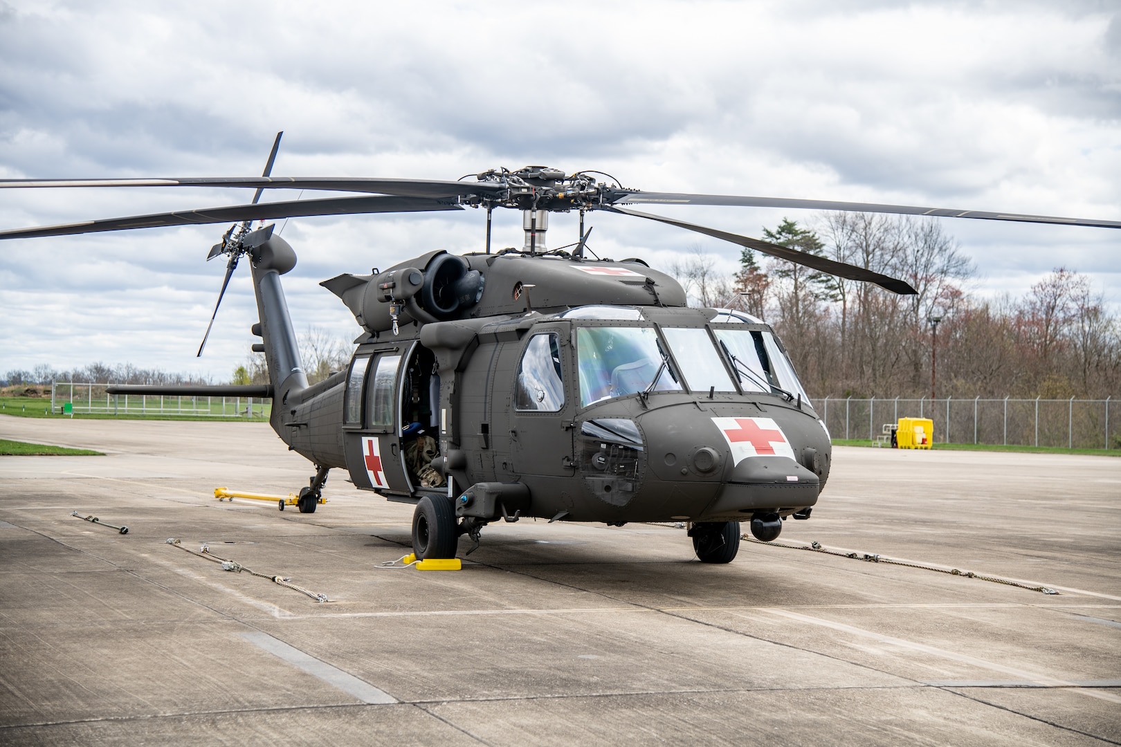 West Virginia National Guard’s Company C, 2-104th General Support Aviation Battalion, Aeromedical Evacuation Company , received its first of six new HH-60M “Mike” model Black Hawk helicopters at the Army Aviation Support Facility 1, Wood County Airport (KPKB), Williamstown, West Virginia, April 12, 2022. The HH-60M provides aerial medical support and ambulatory patient transport services.