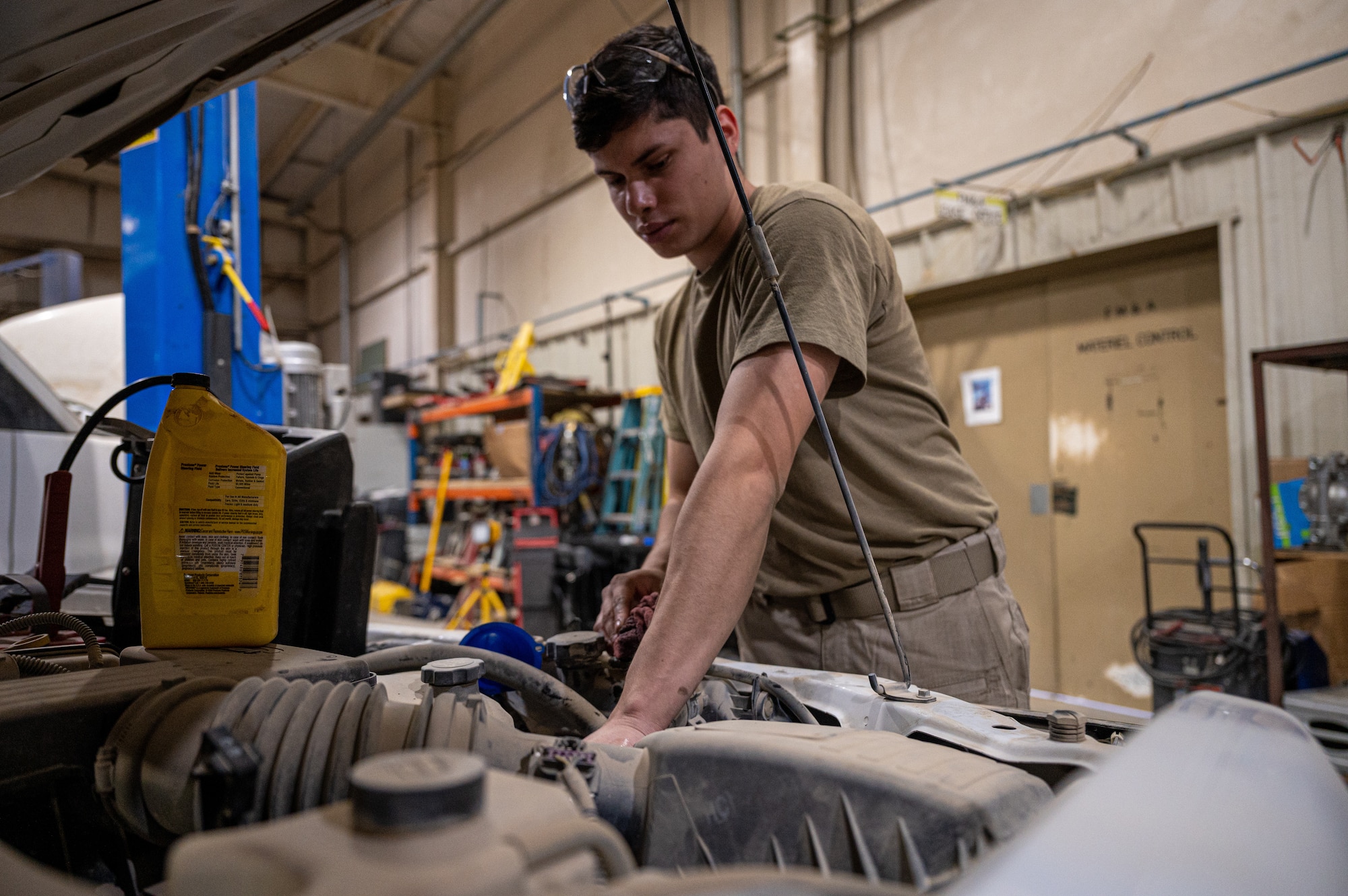 The 386th Expeditionary Logistics Readiness Squadron's vehicle maintenance section provides customer service, fleet management analysis and materiel control that contributes to the mission as they each manage different phases of the assets’ lifecycle at Ali Al Salem Air Base.